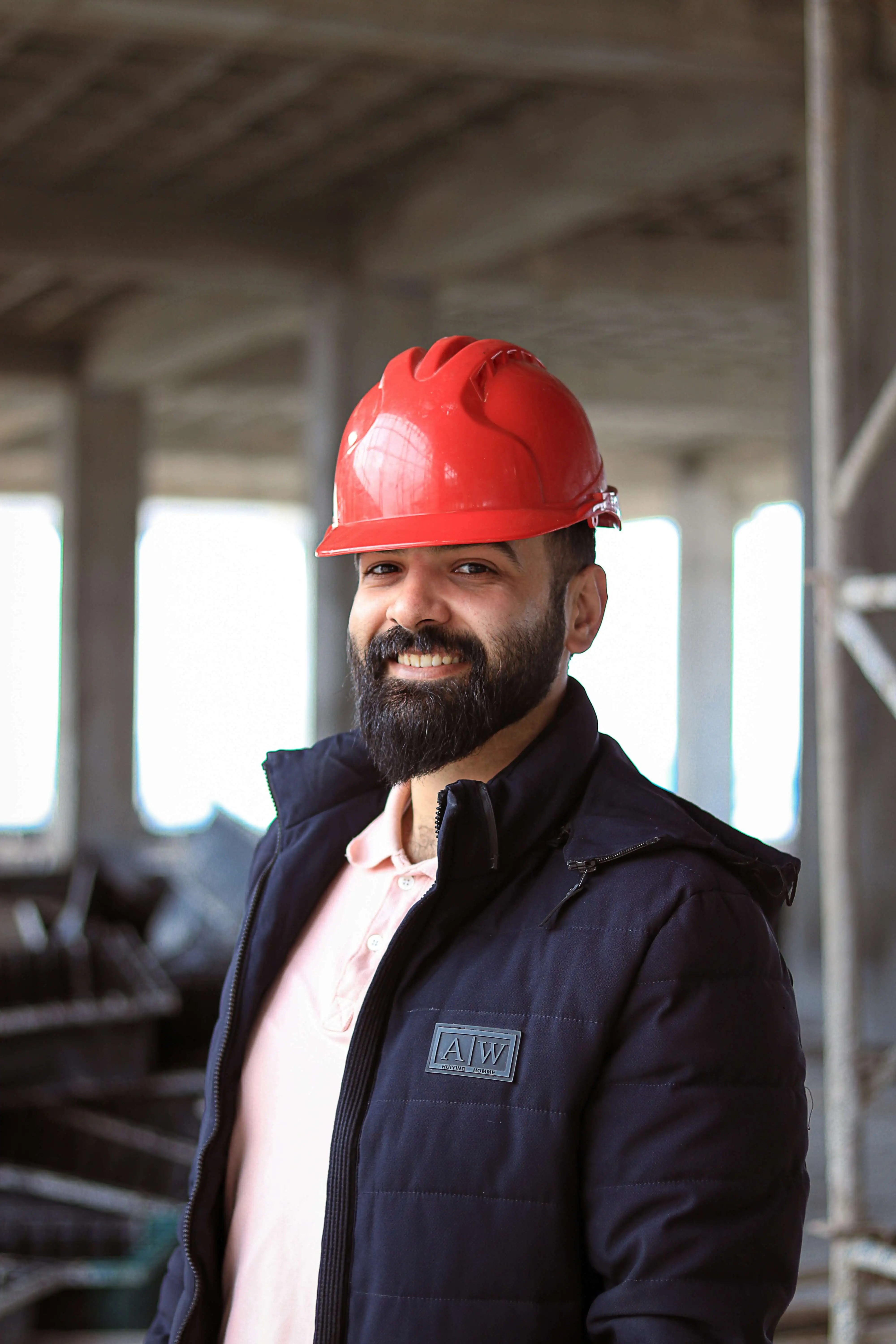Federal contractor working at project site